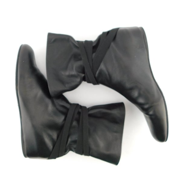 STUART WEITZMAN Black Leather Slouch Ankle Wrap Booties 6 - Picture 5 of 11